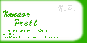 nandor prell business card