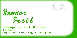 nandor prell business card